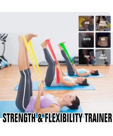 Resistance Bands Elastic Exercise Bands 3 Pack Physical Therapy Tension Band Recovery Band Workout Strength Training Bands for Women Yoga Arms Upper Body and Shoulders (Red Yellow Green) - Buy Online on GoSupps.com