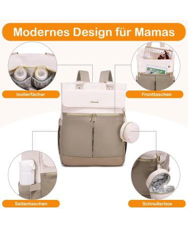 Kumini Wrap Backpack Love2024 | Stylish Diaper Bag & Mama Bag | Multifunctional Beige/Khaki Baby Backpack for Moms - Buy Online on GoSupps.com
