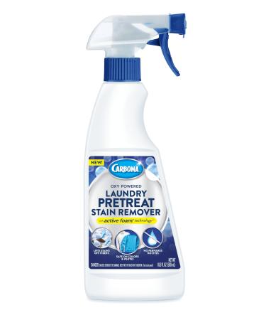 Carbona Laundry Pretreat Stain Remover Spray | Oxy-Powered Formula Works On 100+ Stains | Safe on Colors & Whites | 16.8oz