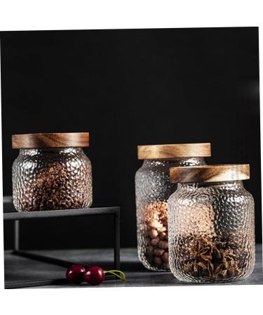 Zerodeko Food Containers Glass Food Storage Container Tea Containers Glass s Glass Containers Caterpillar Molds Cookie Containers Glass Stacking Jars Terrarium Cereals Wooden Biscuit 1 - Buy Online on GoSupps.com