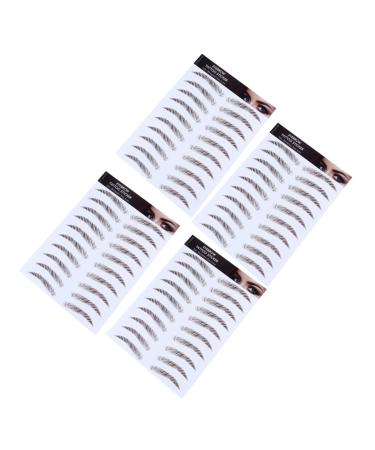 MAGICLULU 4pcs Eyebrow Stickers False Eyebrow Hair Water Transfer Eyebrow Sticker Cosmetic Eyebrow Trimming 4d
