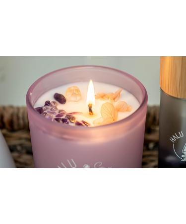 Premium Lavender & Vanilla Scented Candle in Wooden Box | 100% Natural Soy | Aromatherapy & Meditation | Ideal Gift for Women | Reiki Infused - Buy Online on GoSupps.com
