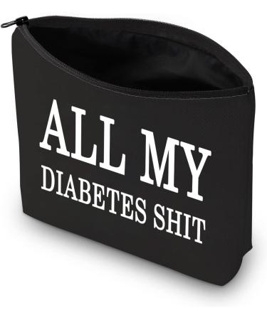 Diabetic Travel Bag with Humorous Design - Perfect Gift for Emergency Patients - All My Diabetes Black Bag - Buy Online on GoSupps.com