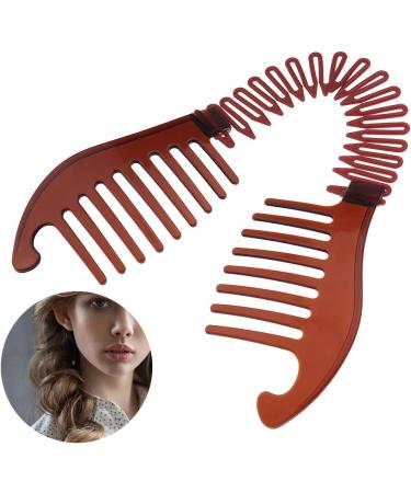 Xiton 1PC Bendable Plastic Hair Comb Ponytailer Hair Styling Tool Modern Banana Clip Interlocking Comb French Side Comb For Women Girls DIY Hair Style(Chocolate) - Buy Online on GoSupps.com