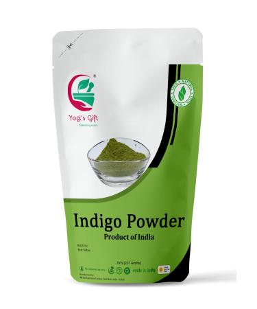 INDIGO POWDER for Hair Dye | With FREE GLOVES and HEAD CAP| Ideal for Black and Dark Hair | Indigofera Tinctoria | Black Henna | 8 oz (227 grams) | Organic Natural Hair Color | Pure Indego