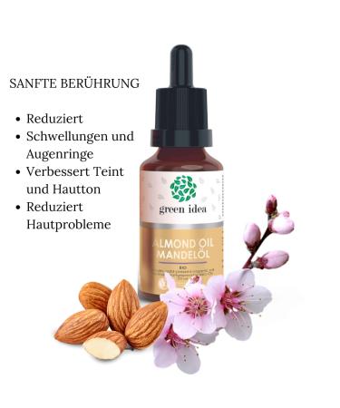 Organic Almond Oil - Pure Cold Pressed | Nature Certified | Vegan Body & Hair Oil for Dry Skin | 25ml - Buy Online on GoSupps.com