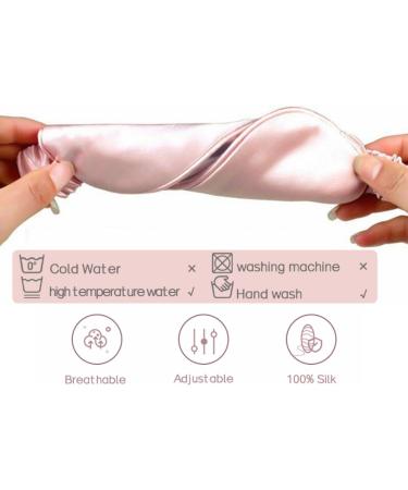 Soft Pink Sleep Mask for Women - Lightweight Silk Blindfold with Elastic Headband - Buy Online on GoSupps.com