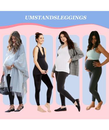 TNNZEET Maternity Leggings for Women | Opaque Pregnancy Leggings with Pockets for Yoga | Skin Color/Light Gray - Buy Online on GoSupps.com