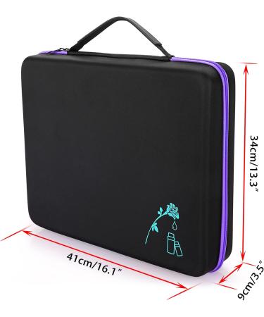 Hipiwe 120 Bottle EVA Essential Oil Storage Case - X-Large Black+Purple | Hard Shell Organizer for 5ml, 10ml, 15ml Oils - Travel Bag with Foam Insert - Buy Online on GoSupps.com