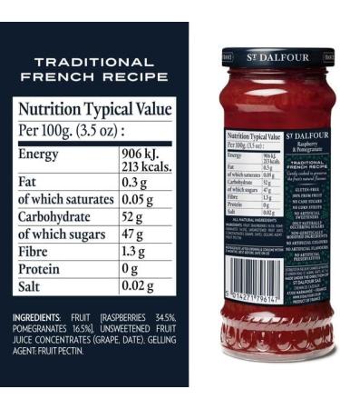 St Dalfour Delicious Fruit Raspberry & Pomegranate Jam (6 Bottles) - Buy Online on GoSupps.com