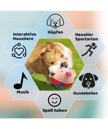 TBLMPNE Active Moving Pet Plush Toy Interactive Dog Toys Talking Moving Dog Ball Toy Washable Cartoon Pig Plush Sound Electronic Dog Toy Shake Bounce Boredom Toys for Dog Pets Cats (Blue Pig) - Buy Online on GoSupps.com