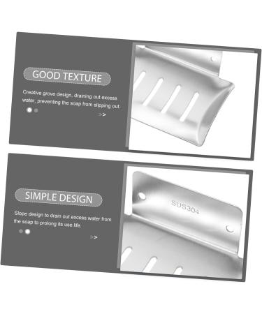 Ciieeo Bathroom Soap Holder Soap Dish Holder Shower Soap Holder Soap Dish with Drain Vacuum Soap Dish Draining Soap Hanging Soap Holder Shower Soap Dish Wall-mounted Xiaozaowang Silver 12.6x8.4x3cm - Buy Online on GoSupps.com