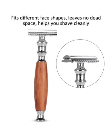 Portable Classic Vintage Men's Manual Shaver - Non-Slip Wooden Handle Double Edge (Mahogany) | International Shipping - Buy Online on GoSupps.com