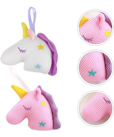 FRCOLOR 2pcs Unicorn Bath Body Sponges - Exfoliating Shower Poufs & Loofahs for Kids - Fun Flower Bath Toys - Perfect for Girls - Buy Online on GoSupps.com