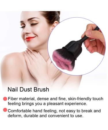 Rose Shape Nail Dust Brush - Long Grip Nail Art Painting Pen for Manicure & Powder Removal (02# Black + Pink) - Buy Online on GoSupps.com