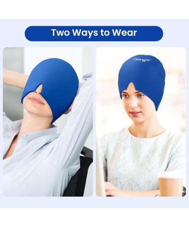 NEWGO Migraine Relief Cap - Full Coverage Headache Hat for Cold Therapy, Stress & Sinus Relief - Dark Blue - Buy Online on GoSupps.com