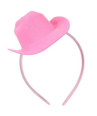 FOMIYES Cowboy Hat Headband: Mini Cowgirl Hat Headband - Birthday Costume Accessories Cowgirl Hat Costume Headwear for Western Masquerade Party (Pink)