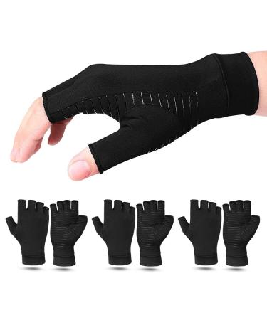 2 Pairs Copper Fiber Arthritis Compression Gloves
