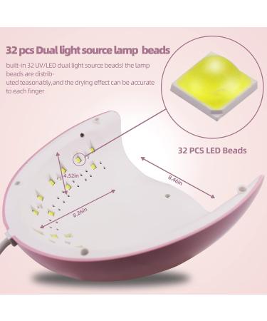 RedFlow UV LED Nail Lamp - Pink Polycarbonate Large Size with Palm Print & UV Protection Gloves | Perfect for International Shipping - Buy Online on GoSupps.com