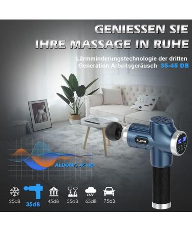 Buy Aldom Massage Gun - Neck Shoulder & Back Relief | 8 Heads 30 Speeds - Best Electric Massage Device in Blue - Buy Online on GoSupps.com