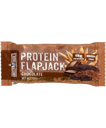 Uncle Jack's Protein Flapjacks | 16 x 100g | 18g Protein | High Protein High Fibre | Vegetarian | (Chocolate) Chocolate 100 g (Pack of 16) - Buy Online on GoSupps.com