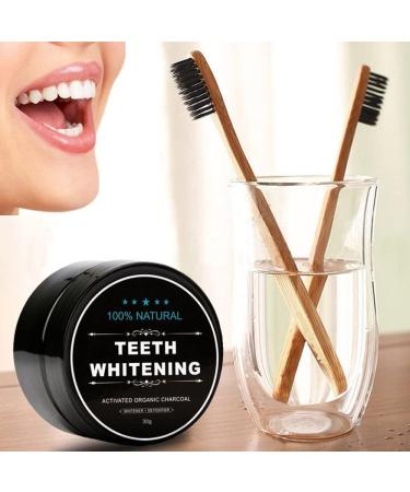 Lythor Teeth Whitening Charcoal Powder with Bamboo Brush - Natural Coconut Oral Care Set, No Enamel or Gum Damage - Buy Online on GoSupps.com