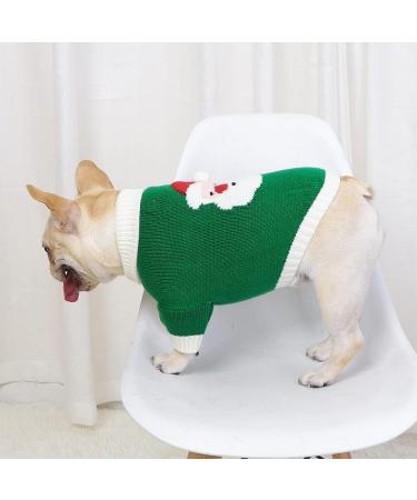Christmas Dog Sweater for Small Dogs - Soft Thickened Snowman Design | Puppy T-Shirts | Size M Green - Buy Online on GoSupps.com