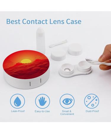 Red Sunrise Print Contact Lens Case | Plastic Lens Care Box & Travel Case - Buy Online on GoSupps.com