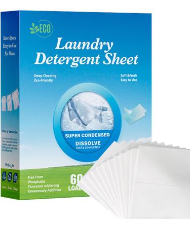 acime Sheet Laundry Detergent | Natural Washer Detergent Sheets with Scent - Multifunctional Household Cleaning Supplies Portable Liquid Less Sheets for Clothing Cotton Fabric - Buy Online on GoSupps.com