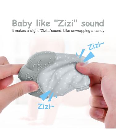 2Pack Silicone Teething Mitt for Babies | Pain Relief & Safety Glove | Teething Toys for 0-12 Months Grey - Buy Online on GoSupps.com