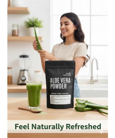 Sattvra Aloe Vera Powder 8oz (227g) | Finely Ground Aloe Vera Leaves | for DIY Face Masks Hair Care and Herbal Projects - Buy Online on GoSupps.com