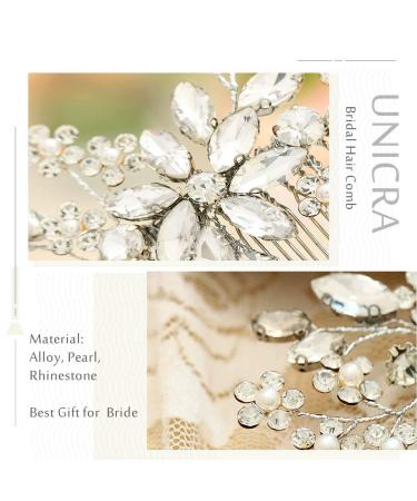 Unicra Bridal Wedding Hair Comb | Crystal Rhinestone Hair Accessories for Women - Elegant Bridal Hairpieces - Buy Online on GoSupps.com