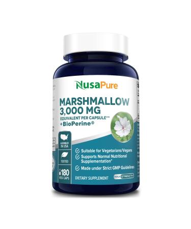 Marshmallow Root Ext 3,000 mg 180 Veggie caps (Equivalent to 30:1 Ext ) with Bioperine