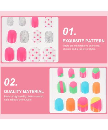 minkissy Fake Nails 5 Boxes Children's s 3d Stickers for Kids Full Cover Child Nail Kids Fake Nail Trendy Stickers Cartoon s Sparkle Stickers Girl Stickers Halloween Nail Set Abs - Buy Online on GoSupps.com