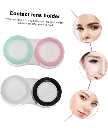 Shop Solustre Contact Lens Storage Kit - 2 Sets of Cube Containers & Tweezers | Transparent Plastic Macaron Organizer 16x10cm - Buy Online on GoSupps.com