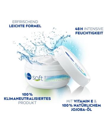 Nivea Soft Refreshing Moisturizer 100ml | Light Cream with Vitamin E & Jojoba Oil | Quick Absorbing Skin Care - Buy Online on GoSupps.com