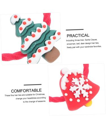 minkissy 10 Pairs Christmas Headband Holiday Ponytail Holders Kid Hair Tie Ponytail Ties Elastic Hair Scrunchies Elastic Band for Wigs Party Hair Bands Girl Elasticity Resin Hair Ring - Buy Online on GoSupps.com