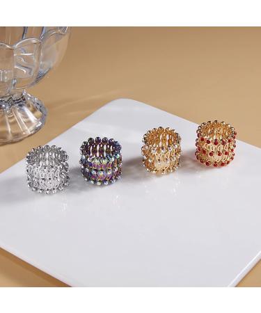 YSAH 2 in 1 Adjustable Magnetic Therapy Transforming Bracelet Ring Magic Retractable Ring Bracelet Lymph Drainage Bracelets Zircon Multilevel Twist Women (White) 2-7cm - Buy Online on GoSupps.com