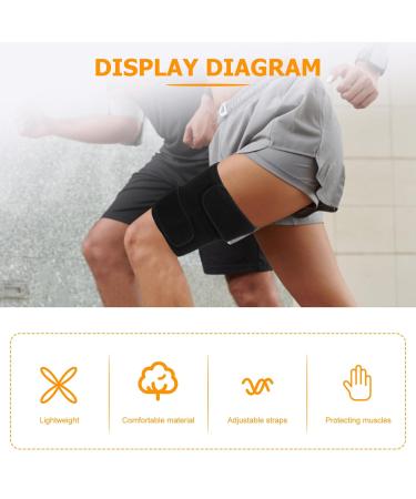 NOLITOY Adjustable Thigh Brace Support | Breathable Neoprene Quadriceps & Hamstring Compression Sleeve for Men & Women - Non-Slip Thigh Wraps - Buy Online on GoSupps.com