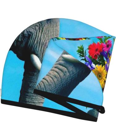 Soft Microfiber Hair Towel - Elephant Trunk Couple Flowers Super Absorbent Coral Velvet Wrap for Long Curly & Thick Hair - Buy Online on GoSupps.com