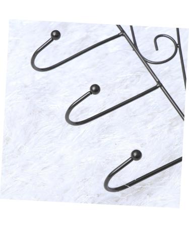 STOBAZA Office Coat Hanger 7 Over Door Towel Mounted Hooks Cloth Hanging Holder Clothes Hook Coat Rack No Trace Kitchen Hanger Black 43.00X23.00X5.00CM - Buy Online on GoSupps.com