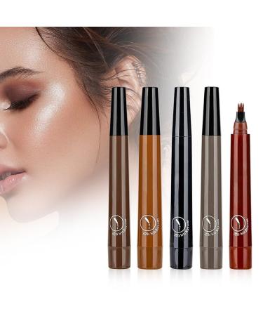 Magic Eyebrow Pencil 2024 New 3D Waterproof Microblading Eyebrow Pencil Contouring Pen 4-Tipped Precise Brow Pen Long-Lasting Natural Fine Stroke Eyebrow Pencil (F-5Pcs One Size) One Size F-5pcs