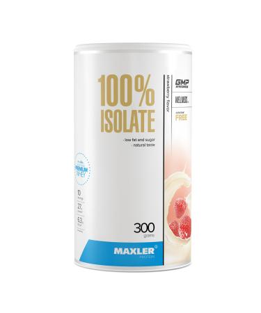 Maxler Maxler 100% Isolate Protein Powder Natural Flavoured Whey Isolate from Livestock Whey Protein Isolate Low Sugar & Tasty Strawberry 300 g