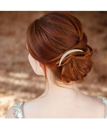 Dizila 8 Pieces Gold Metal Vintage Pearl Rhinestone Butterfly Flower Leaf Sun Moon Prom Bridal Wedding Hair Side Combs French Twist Hair Pins Grips Headpieces for Women Girls - Buy Online on GoSupps.com