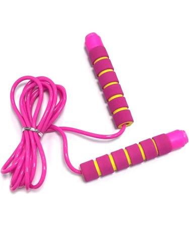Kids Adjustable Jump Rope with Soft Foam Handles - Fun Outdoor Activity for Boys & Girls - Pink-Green - Buy Online on GoSupps.com