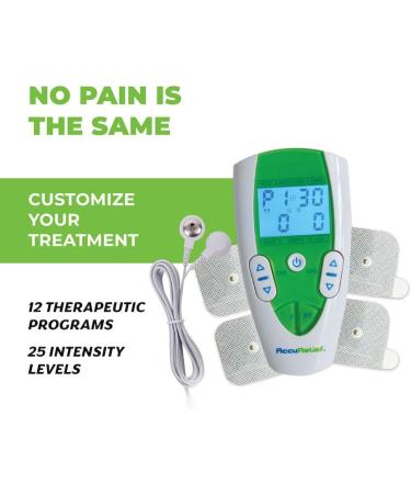 AccuRelief TENS Unit - Clinical Strength Pain Relief System for Back Neck & Body Pains - OTC Approved Muscle Stimulator - International Shipping Available - Buy Online on GoSupps.com