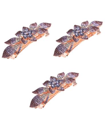 Beaupretty the rhinestone hair clip Fancy hair clips hair clips for thick hair wedding hair clips for brides hair barrettes for women Metal Accessories the flowers Miss Flowers