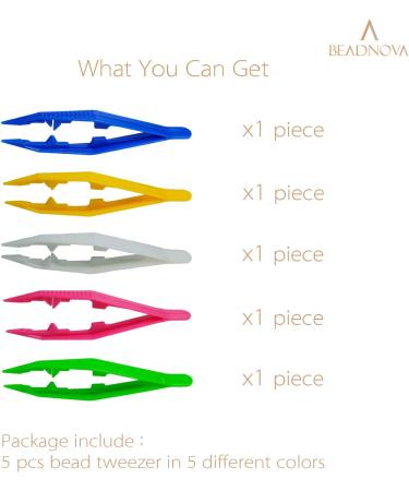 BEADNOVA Plastic Bead Tweezers - 5 Pcs Craft Tweezers for DIY Jewelry Making and Beading Projects - Buy Online on GoSupps.com
