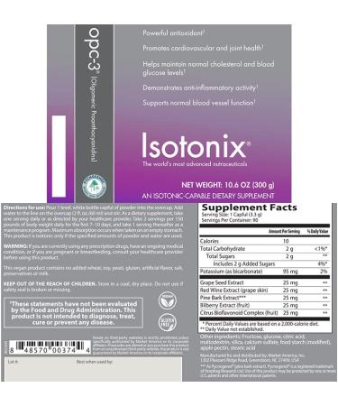 Isotonix OPC-3 - Bilberry, Grape Seed & Pine Bark Extract - Supports Nitric Oxide Production for Blood Pressure - Non-GMO & Gluten Free - 90 Servings (300g) - Buy Online on GoSupps.com
