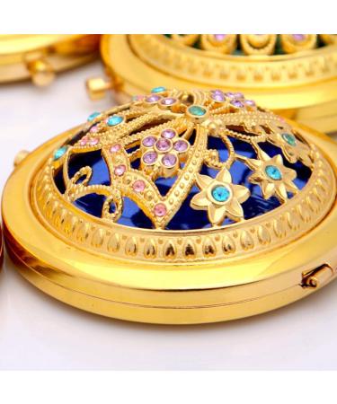 Minkissy Magnifying Compact Mirror Double Sided Travel Makeup Mirror Vintage Round Makeup Mirror Small Pocket Mirror (Random Pattern) - Buy Online on GoSupps.com